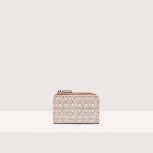 Кошелек Coccinelle Metallic Coated Monogram, цвет Multi Blanco/Rosette