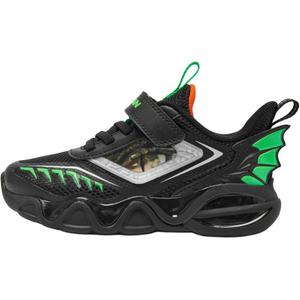 Нескользящие износостойкие низкие детские кроссовки для повседневной носки. Для детей 3–7 лет. QIAODAN, черный/зеленый