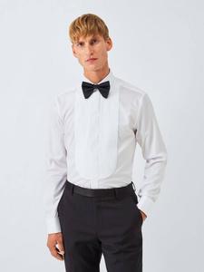 Хлопковая рубашка с зауженным кроем и складками на груди John Lewis, White