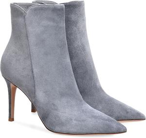 Женские кожаные ботильоны с заостренным носком, сексуальные ботинки на шпильке, модные однотонные короткие ботинки на пуговицах, классические платьевые ботинки, повседневная ретро-обувь для вечеринок Generic, Grey