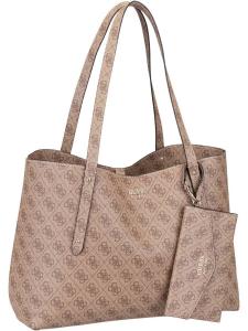 Сумка-шоппер GUESS Brenton, цвет Brown/Light brown