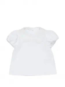 Топ с волнистым воротником Miss Grant Kids, белый