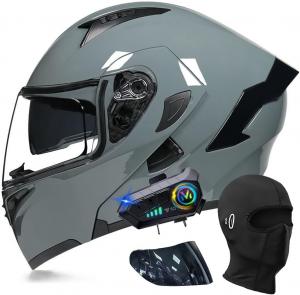 Шлем мотоциклетный модульный ACLFFSHOP Bluetooth, графитовый