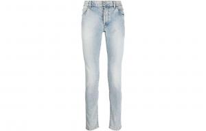 Брюки с шестью карманами, потертые, BALMAIN, синие