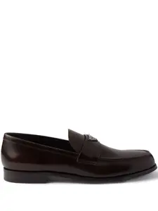 Лоферы с логотипом Prada, коричневый