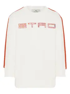 Свитшот в полоску с логотипом Etro Kids, нейтральный