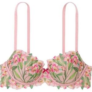 Victoria's Secret Бюстгальтер Fantasy Collection женский розовый с цветочной вышивкой