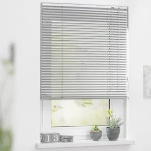 Жалюзи Алюминиевые жалюзи для свободного подвешивания без сверления, затемняющие Lichtblick Original, Silber + Silber + weiß