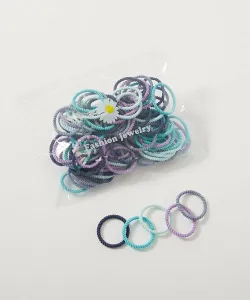 Набор резинок для волос с зубчатым краем (примерно 100 штук) Детские резинки для волос для девочек, весна/лето 2016 Devirock, цвет 005-Blue