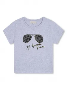 Футболка с принтом Michael Kors Kids, серый