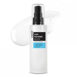 [Coxir] Ультра гиалуроновая эмульсия, 100 мл/3,38 жидких унций, корейский ежедневный увлажняющий крем для лица для сухой обезвоженной кожи, длительное увлажнение с гиалуроновой кислотой, коллагеном и растительным комплексом 19, легкий вес