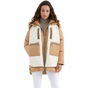 Пуховик Orolay Women's Short Hooded Stand Collar Winter, бежевый/кремовый