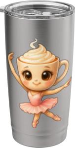 Термокружка Kawaii Chibi Ballerina Cappuccina, серый