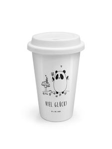 Кружка на вынос Панда на удачу с надписью Белый Mr. & Mrs. Panda