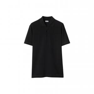 Хлопковая поло с вышитым логотипом Burberry, черный