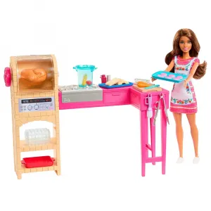 Детская кукла Mattel Barbie Brunette Cook doll, розовый