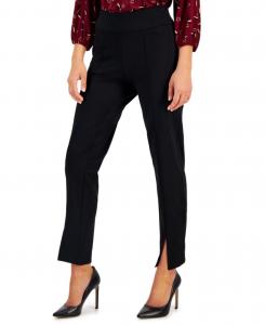 Укороченные брюки-клеш с разрезом до щиколотки и разрезом спереди AK Anne Klein, Anne Black