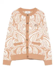 Кардиган с пуговицами и узором "пейсли" Etro Kids, слоновая кость