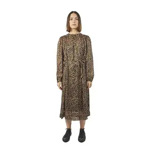 Платье Second Female Erna long sleeve long, коричневый