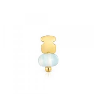 Серьга одиночная Tous Balloon Bear, золото/халцедон