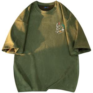 Футболка унисекс светло-серая WARRIOR, зеленый