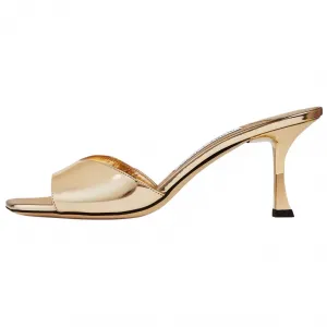 Слипоны на платформе 7 см женские золотые Jimmy Choo