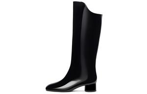 Сапоги женские, черные, лакированные, высотой 4 см, маленькие, Ck CHARLES&KEITH, Black Patent Black