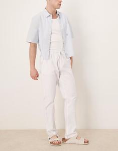 Узкие брюки из льняной смеси ASOS DESIGN белого цвета