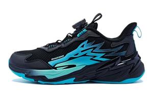 QIAODAN Амортизирующие износостойкие низкие детские кроссовки для бега черно-синие подростковые