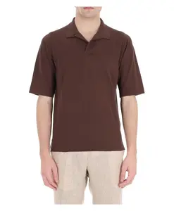Коричневая хлопковая рубашка поло, стильная Ballantyne, коричневый