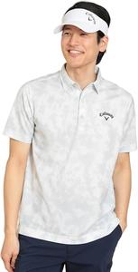 Мужская поло-рубашка Callaway C24134122 с коротким рукавом (пятнистый принт, влагоотводящая, быстросохнущая), для гольфа, серый