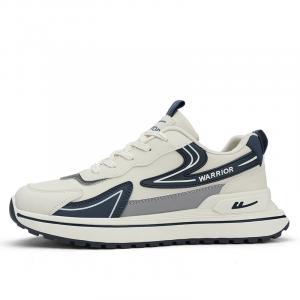 Кроссовки мужские толстые низкие бежевый/синий Warrior