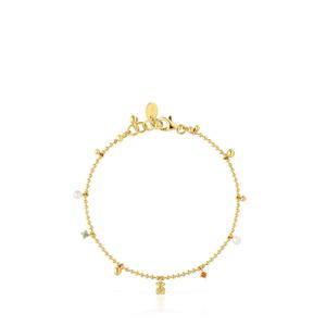 Браслет-цепочка Tous Grain, позолоченное серебро/жемчуг/драгоценные камни