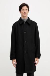 Пальто с шерстью Boss Orange, черный