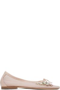 Балетки из сетчатой ​​ткани с розовым цветочным узором Simone Rocha