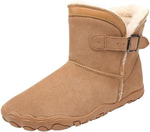 Зимние женские короткие ботинки на высокой подошве - большой размер. Уютная и теплая внутренняя подкладка. Толстые хлопковые ботинки. Clolinde, Brown