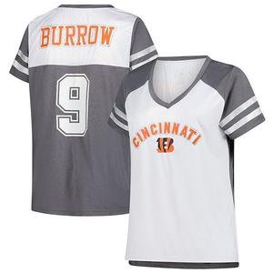 Женская футболка Joe Burrow Cincinnati Bengals plus size bling v-neck Fanatics