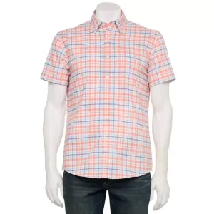 Мужская адаптивная рубашка с коротким рукавом для активного образа жизни Sonoma Goods For Life, цвет state plaid pink