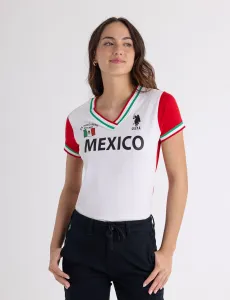 Футболка U.S. Polo Assn Color Block Mexico, белый/красный