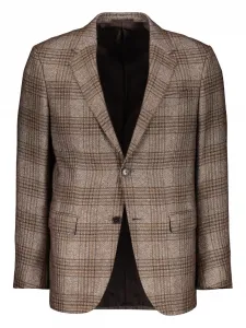 Пиджак в клетку Zegna, коричневый