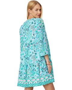 Платье Lilly Pulitzer 3/4 Sleeve Martine Dress, цвет Frenchie Blue Mosaic Shells Engineered Dress