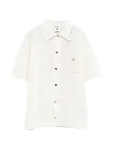 Вязаная рубашка с короткими рукавами Casablanca, бежевый