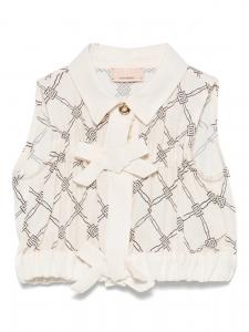 Рубашка с логотипом Elisabetta Franchi La Mia Bambina, нейтральный