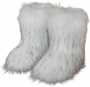 Женские зимние ботинки с искусственным мехом, пушистые, широкие, снежные, с мехом, стиль Y2k, удобные, мягкие, теплые, короткие, для улицы и дома, на плоской подошве, до щиколотки, средние по голенище, модные и комфортные Baimiu, White