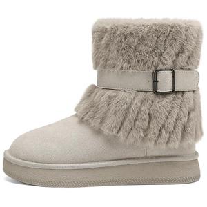 Женские зимние сапоги DAPHNE короткие с мехом, светло-серый