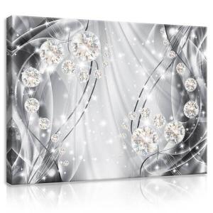 Картина на холсте Wallarena Diamant Abstrakt Wohnzimmer, 70x50x2 см цвет silber/grau/silbergrau