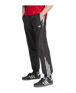 Премиальные спортивные штаны, черные, алый цвет. Adidas, черный