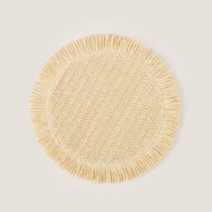 Набор салфеток под столовые приборы Zara Home Fringed Paper, 2 предмета, 38 см, светло-бежевый