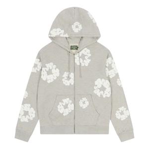 Хлопковая толстовка Denim Tears Cotton Wreath Zip Hoodie, цвет 'Grey'