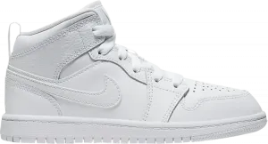 Кроссовки Air Jordan 1 Mid PS Triple White, белый